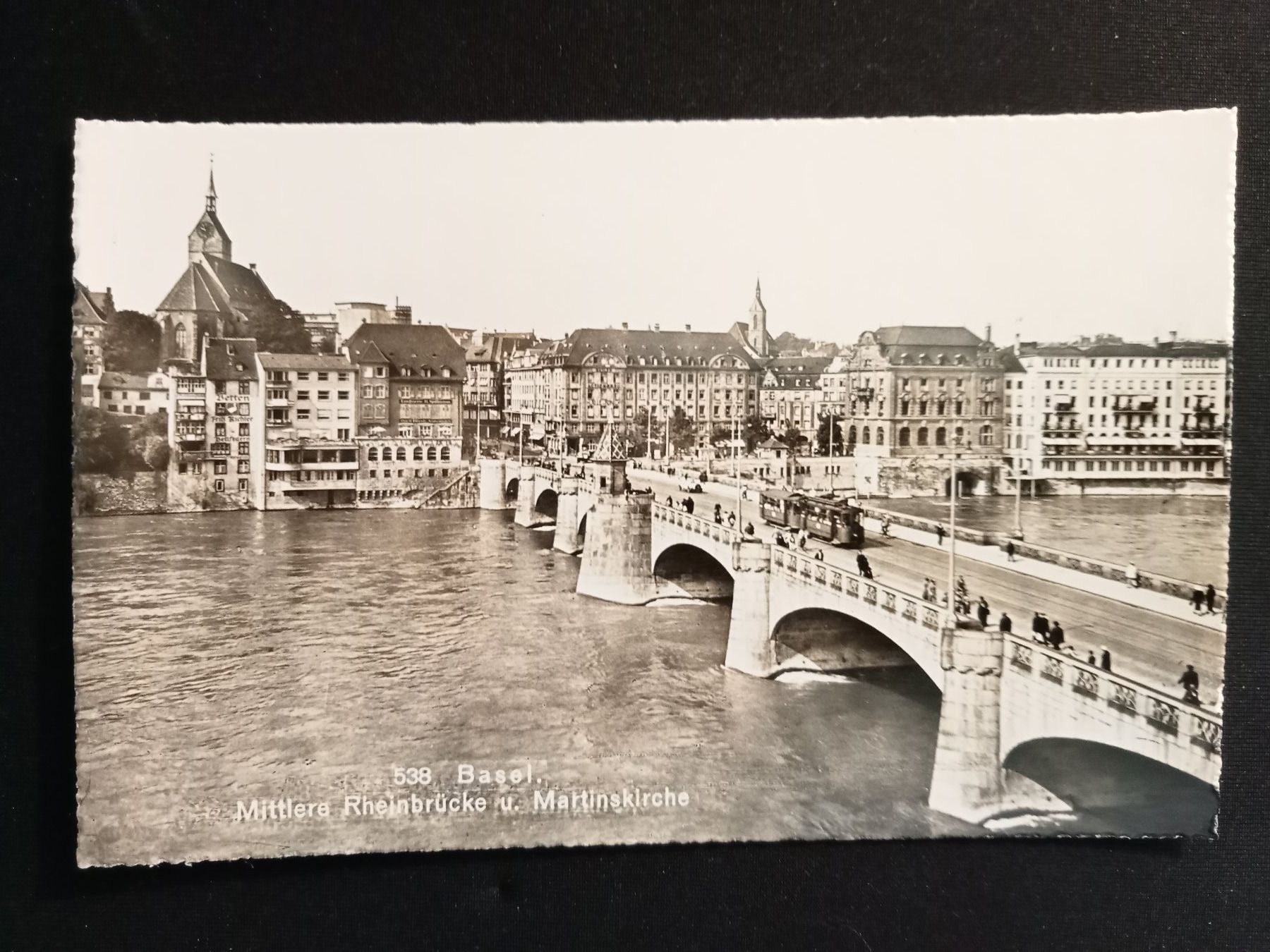 Cartoline postali: Basel Mittlere Rheinbrücke und Martinskirche – Usato da Luzern venduto da Einh0rn