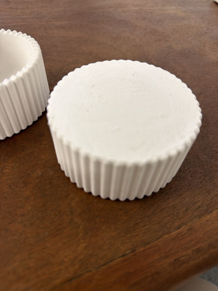 Contenitori & Simili: Dose mit Deckel weiss gerippt rund Gips – Nuovo (secondo la descrizione) da Zürich venduto da joyfulgrace 2