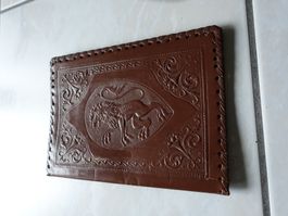 Eleganter, punzierter Bucheinband, Leder, Vintage 2 Stk.