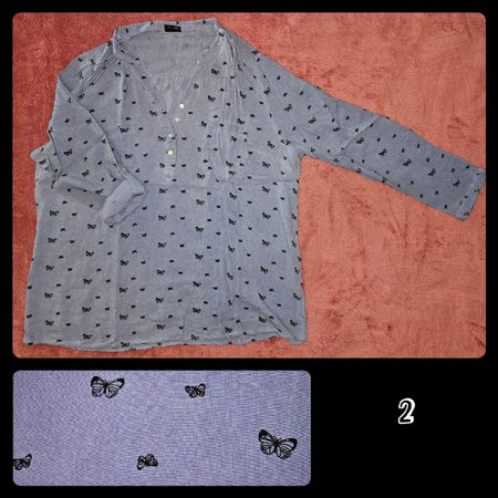 Tunika, hellblau mit Schmetterlingen, XL, NEU