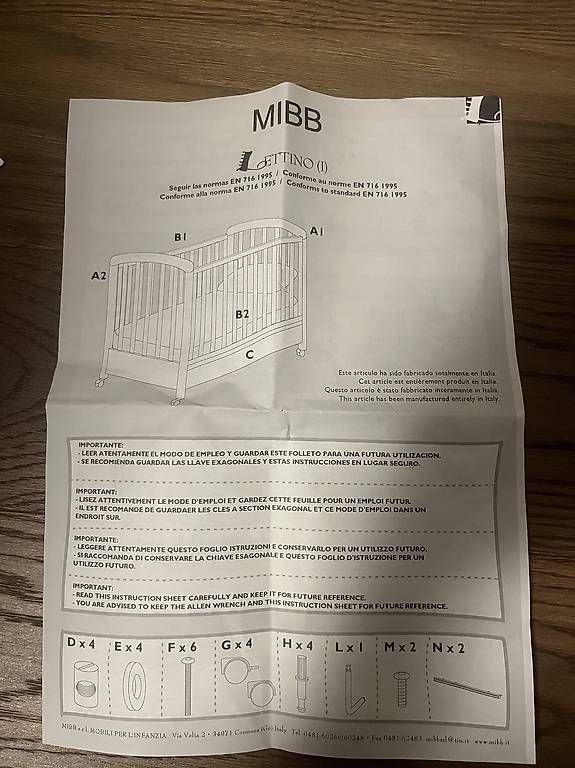 Letti: Lettino Mibb bianco – Usato da Sorengo venduto da joa_m65v 2