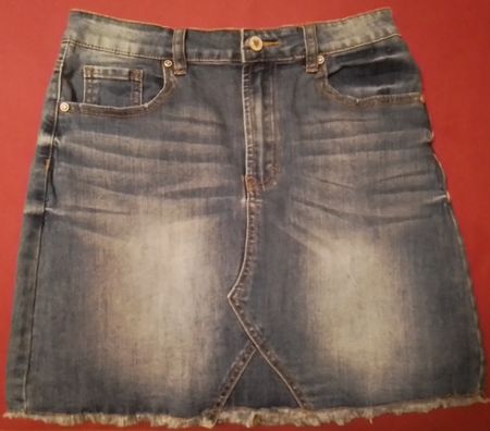 Jeansrock / Minirock Gr. S / Denim Fransen Vintage Style