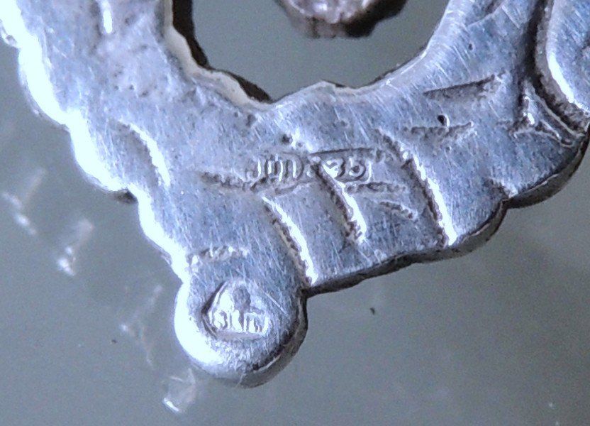 Ciondoli: Granat Silber 835 Anhänger Jugendstil – Usato da Waldenburg venduto da schaller707 6