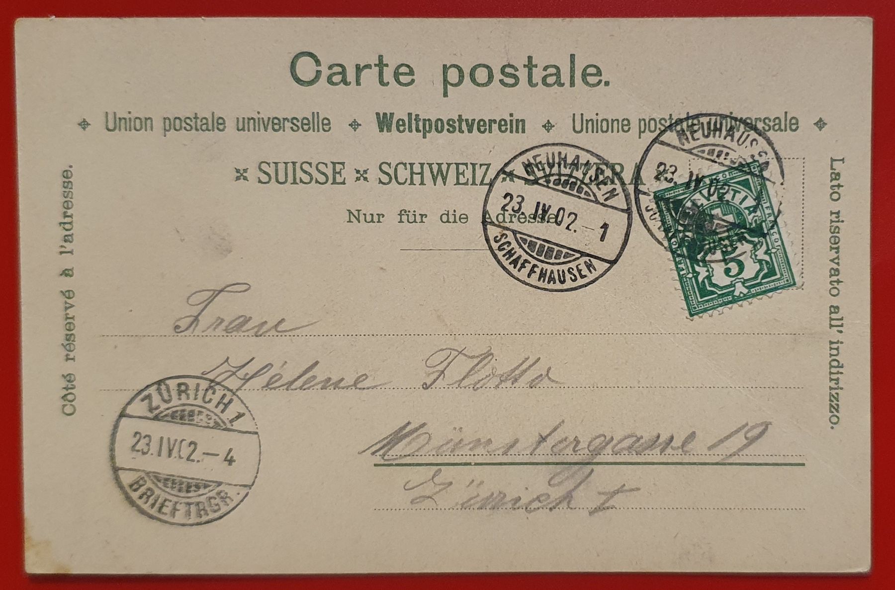 Cartoline postali: Gruss vom Rhein 1902 – Usato da Kreuzlingen venduto da Rschweiz1 1