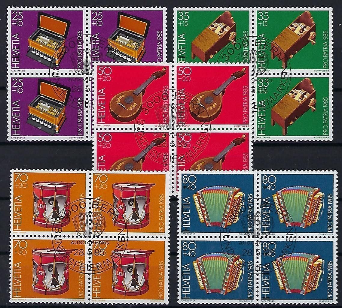 Tutti i francobolli: 1985  Pro Patria   Viererblochs  ET.  11075 – Usato da Lunden venduto da Animus999