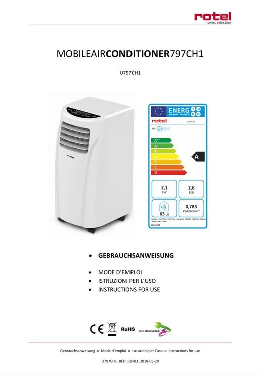 Klimagerät Rotel (Gebraucht) in Kaisten für CHF 115 – nur Abholung auf ...