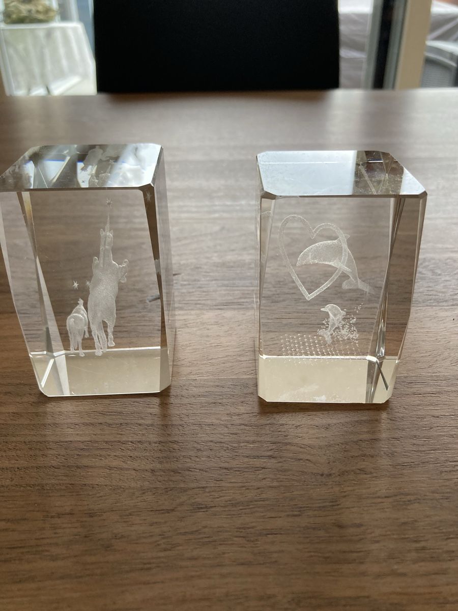 Statuette: Lichtspiel mit 2 Glassteine – Usato da Kesswil venduto da Branca-01 8
