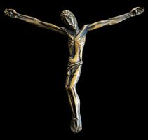 Christ en laiton bronzé de style roman – Pièce ancienne