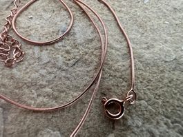 Schlangenkette 46 - 51cm 925 S Rotgold Vergoldung sehr fein