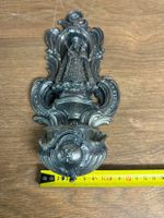 Antike Weihwasserschale aus Metall & Glas, Vintage