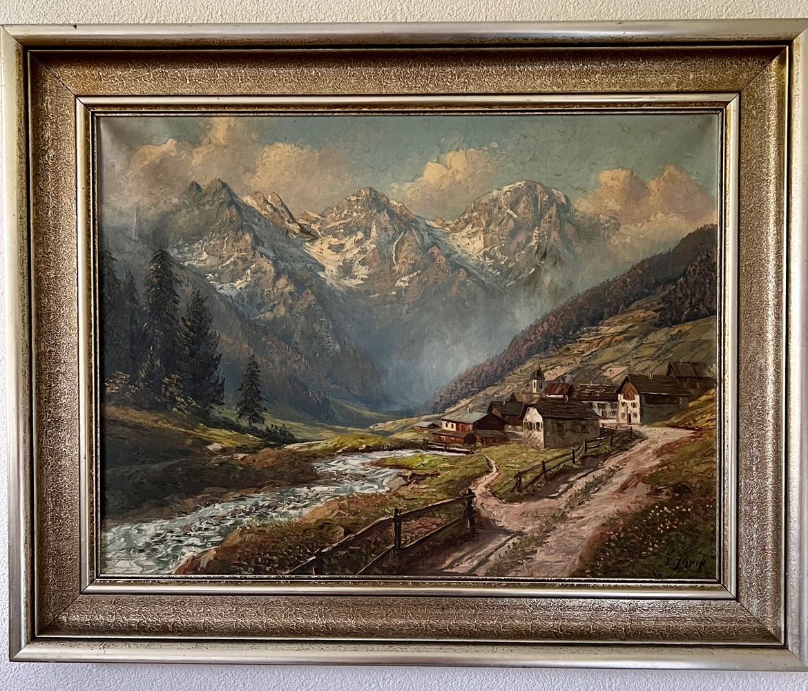 Dipinti: Landschaftsbild von E.Janin ca. 1 m x 80 cm. – Usato da Rutschwil venduto da joz_w5mj