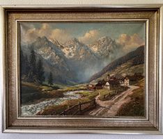 Landschaftsbild von E.Janin ca. 1 m x 80 cm.