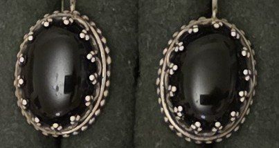 Boucles d'oreille: Wunderschönen Ohrringe Silber  Onyx-Stein oval – D'occasion à Basel par sci_67ms 1