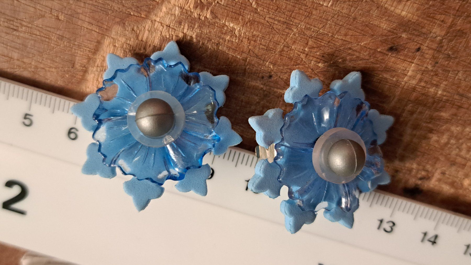 Orecchini pendenti & Orecchini a lobo: Ohrclips blau Blumen Kunststoff Moosgummi – Nuovo (secondo la descrizione) da Ettingen venduto da Maranathatalitha 3