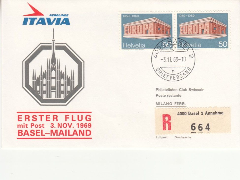 Tutti i francobolli: SLH RF 69.11 b Basel-Mailand – Usato da Bürglen TG venduto da StampGraf