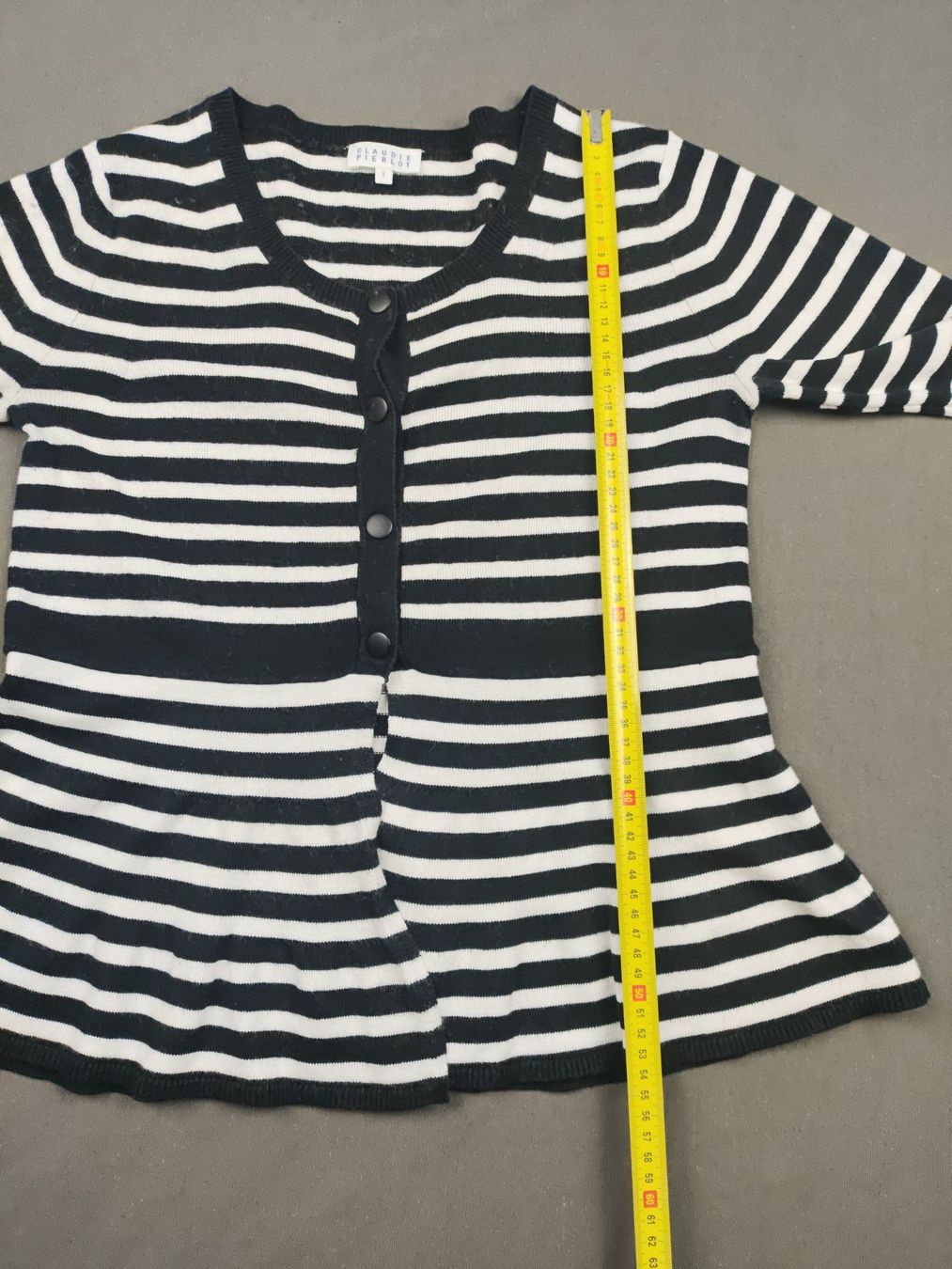 Claudie Pierlot Pullover & Sweatshirts: CLAUDIE PIERLOT | pull léger maille fine noir blanc | S – Gebraucht aus Bonfol von Elise.Str 5