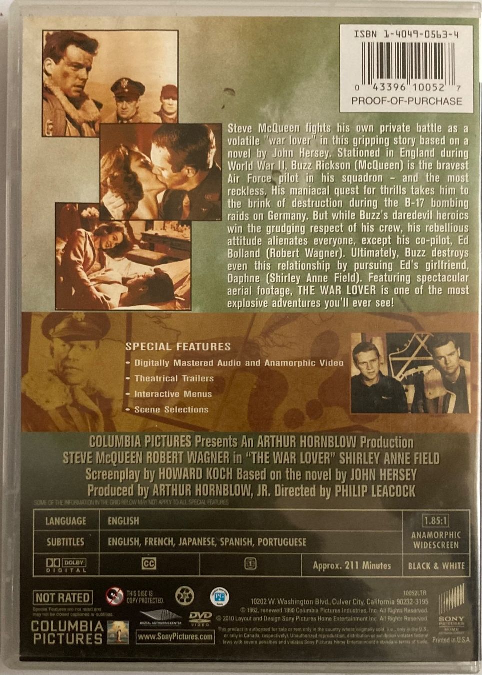 Tous les DVDs: STEVE MCQUEEN / ROBERT WAGNER - THE WAR LOVER – D'occasion à Poliez-Pittet par Newtown-Records 1