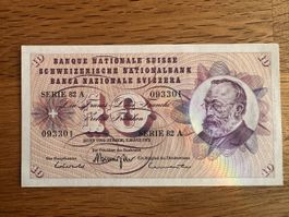 Schweizer Banknote 10 Franken Serie 82 A 1973