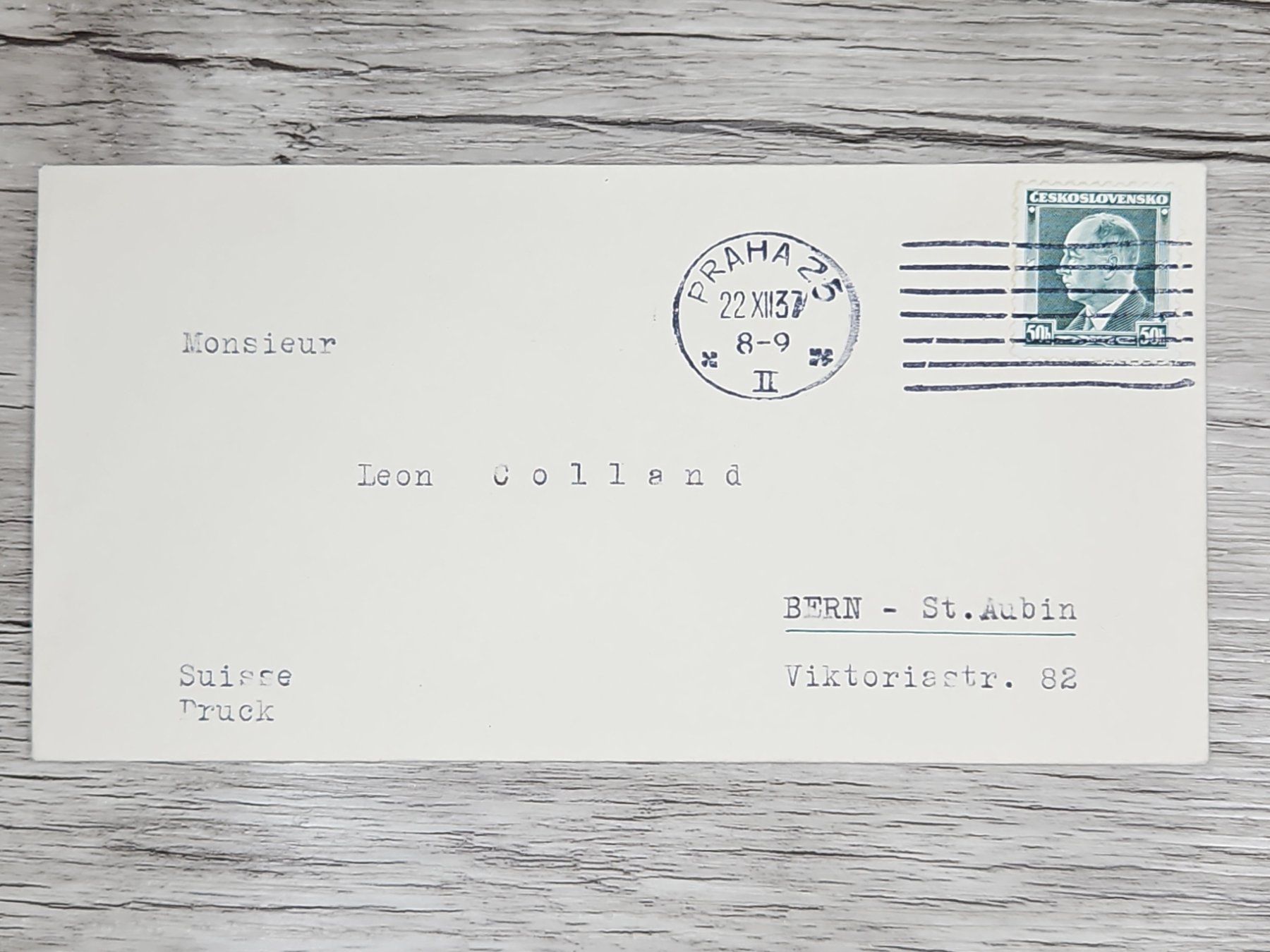 Tutti i francobolli: CL05 Enveloppe + Timbre Ceskoslovensko 1937 – Usato da Cousset venduto da Patrick_Collections