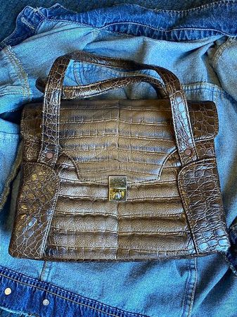 Vintage echte Krokodil Handtasche