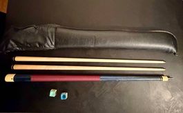  Snooker-Queue inkl. Ersatzoberteil und Tasche