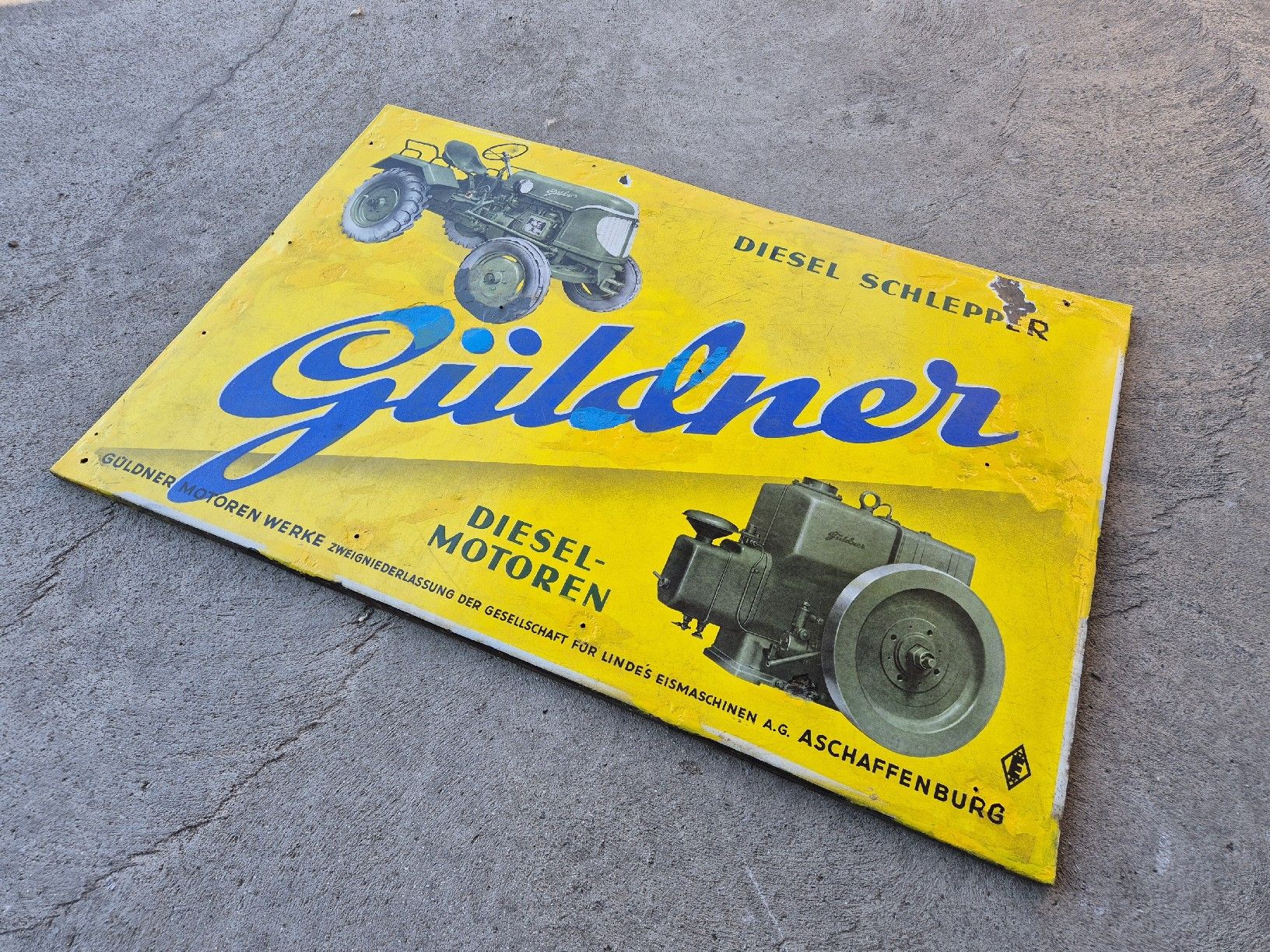 Insegne: Güldner Emailschild – Usato da Hitzkirch venduto da VintageForst 1