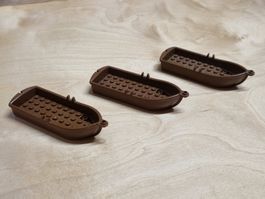 LEGO 2551 Brown Boat, 14 x 5 x 2 with Oarlocks and 2 Hollow