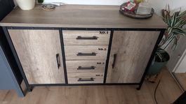 Kommode Holzoptik Metallgestell