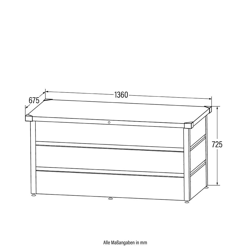 Box contenitori: HÖRMANN Gartenbox JAUNO - 130x60cm Anthrazit – Nuovo e nell'imballaggio originale da Wallenwil venduto da toesstal-vertrieb 9
