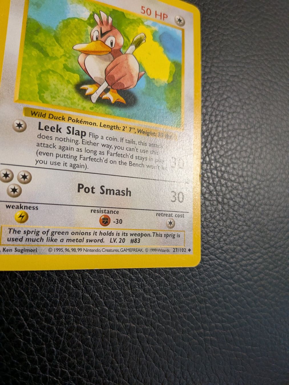 Pokémon Sammelbilder & Trading cards: Base Set Shadowless Farfetch’d 27/102 Ab 1 – Gebraucht aus Paradiso von Pkmn10 1
