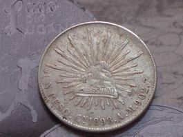 1 Peso 1898 Republica Mexicana (frappe d'époque - Rare)