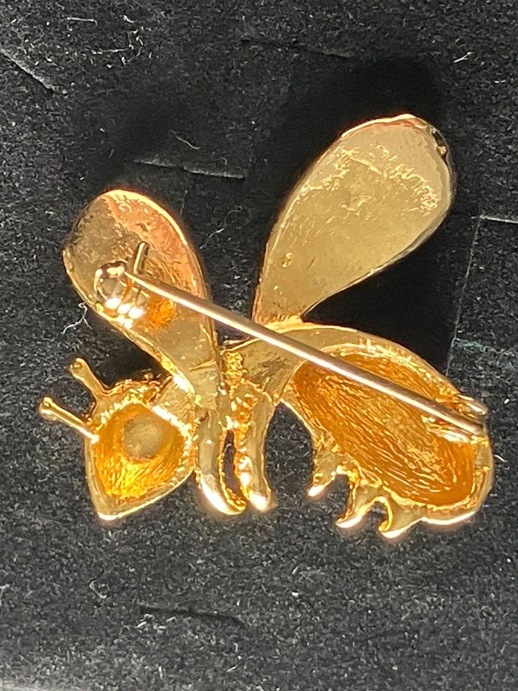 Broschen & Nadeln: Broche abeille vintage, émail, doré, strass – Gebraucht aus Peseux von Cresus27 2