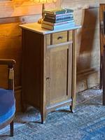 Nachttisch/Schrank, Holz, Marmor Platte, Vintage