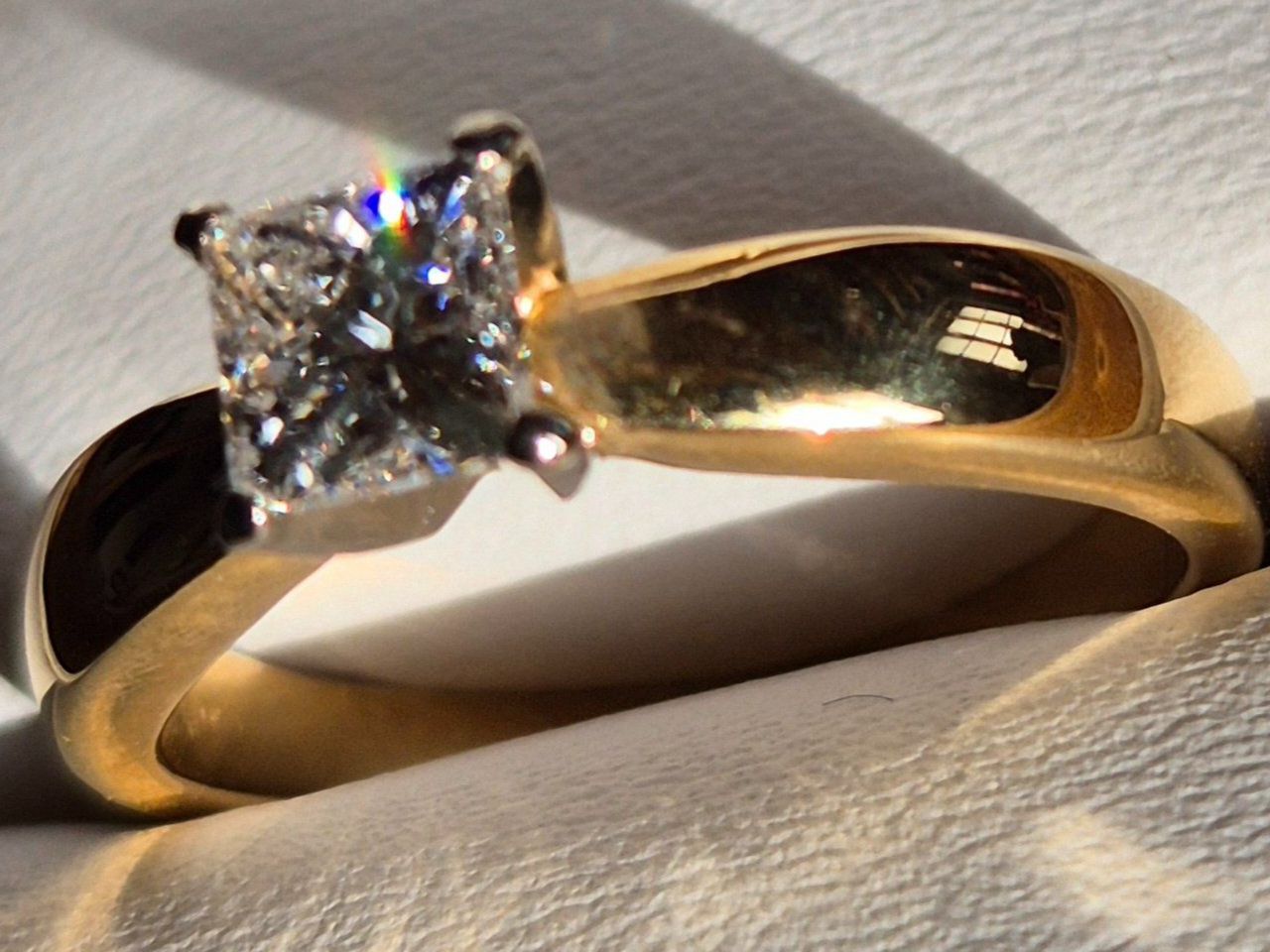 Anelli: Solitär-Verlobungsring mit Princess-Diamant – Usato da Erlach venduto da ha_si 7