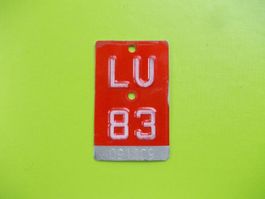 Velonummer / Fahrradnummer  LU 83