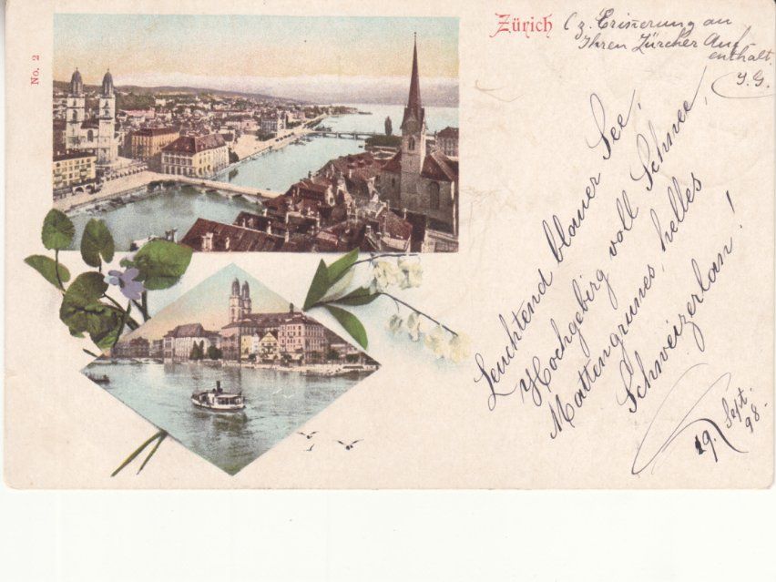 Cartoline postali: Zürich 1898 – Usato da Bürglen TG venduto da StampGraf