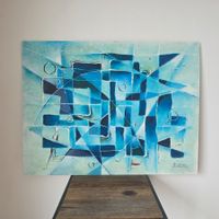 🐸 FERNANDO POSTIGO GEMÄLDE MODERN ANSTRAKT HOLZ