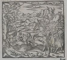 Tell Apfelschuss Holzschnitt von Seb. Münster