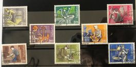 MENSCH UND BERUF I II III BRIEFMARKEN ETSTEMPELT
