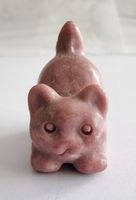 Rhodonit Katze Statue / Figur