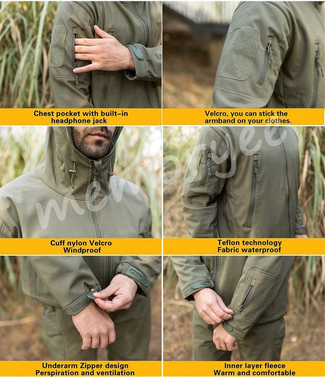 Giacche: Memoryee Herren Wasserdichte Softshelljacke grün Gr. M – Nuovo e nell'imballaggio originale da Basel venduto da Seifehuesli 5