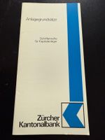 Zürcher Kantonalbank Anlagegrundsätze - Rarität! TOP!