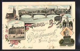 Litho Basel, Münster, Rathaus, Denkmal 