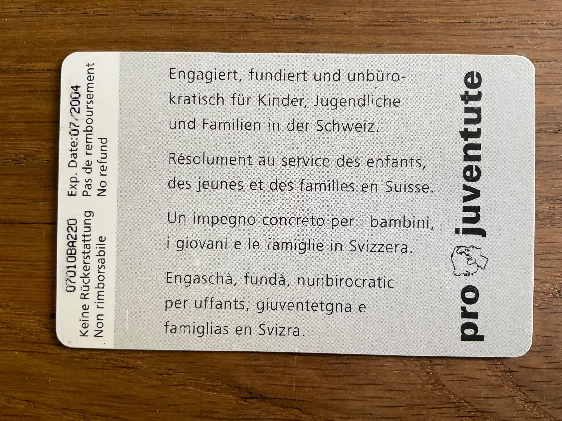 Swisscom Cartes de téléphone: Taxcard Pro Juventute – D'occasion à Zürich par Tolima194 1