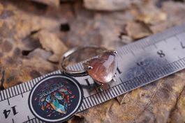 Lepidolith Herz   Variable Grösse   Ring   – Räumung  ab 1.-