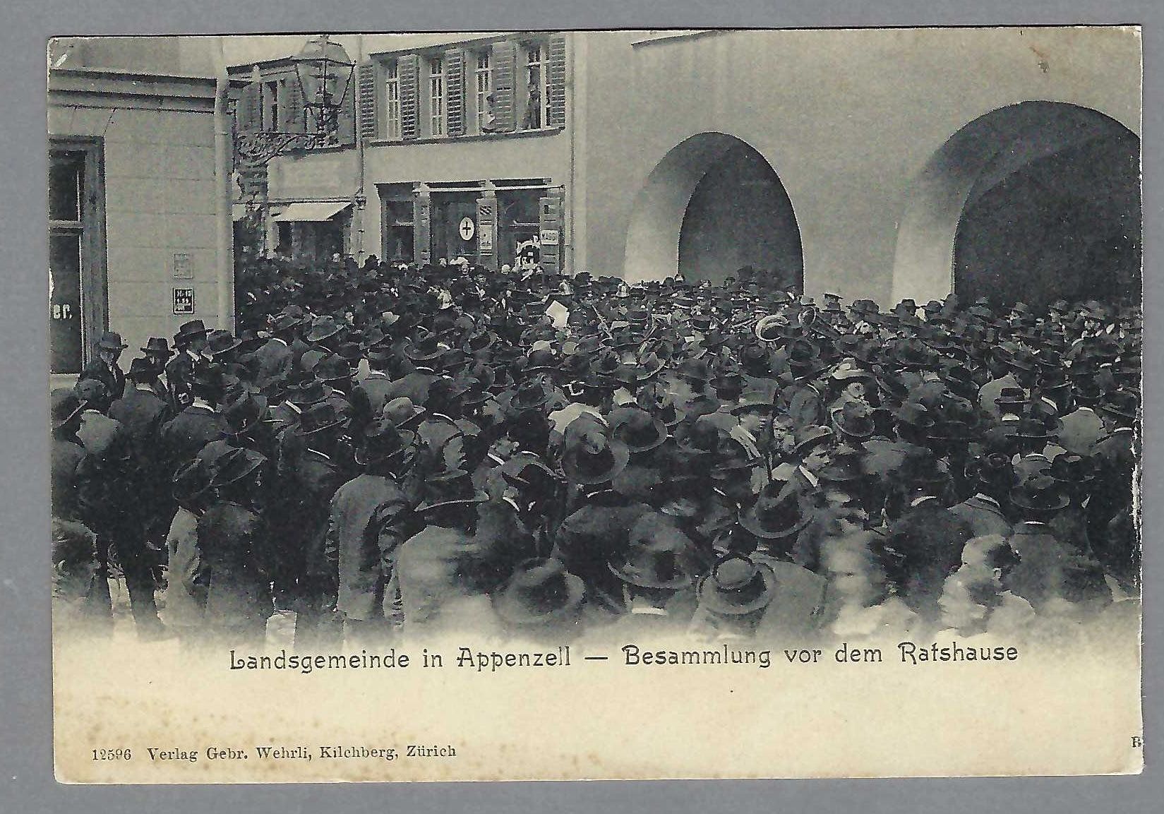 Cartoline postali: APPENZELL, LANDSGEMEINDE, STARK BELEBT, * – Usato da Pura venduto da ulisse1957