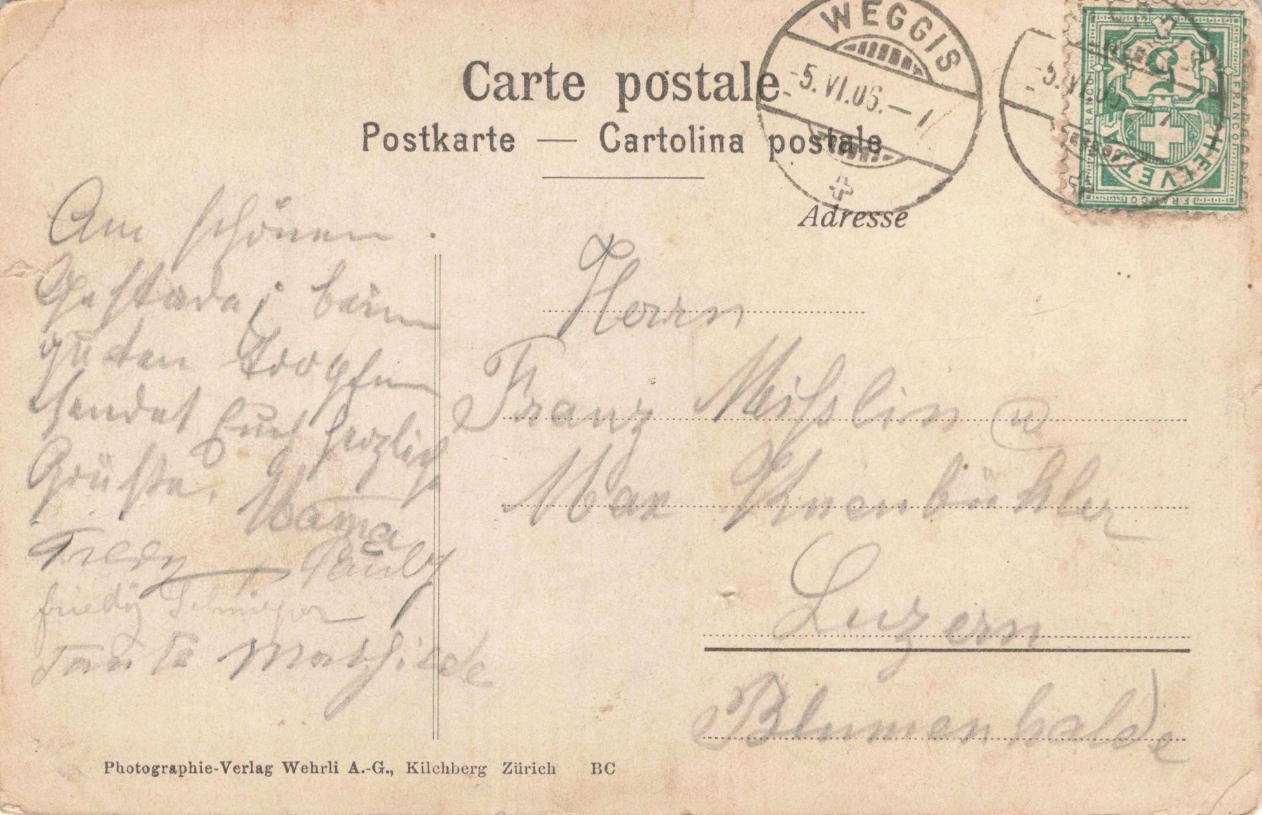 Cartoline postali: Weggis gegen vitznau Oberbauen – Usato da Biasca venduto da Blenio71 1