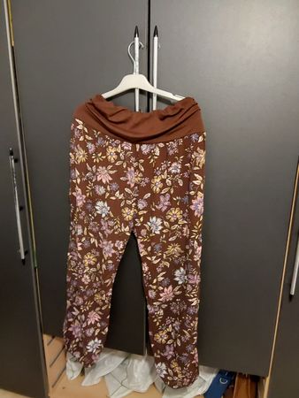 Pantalon léger à fleurs marron et beige - Taille XL