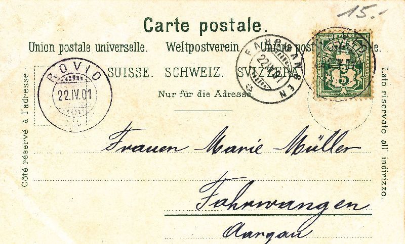 Cartoline postali: Lugano - Ricordo di ... Mondschein Ticino +1901 – Usato da Emmenbrücke venduto da teestube 1