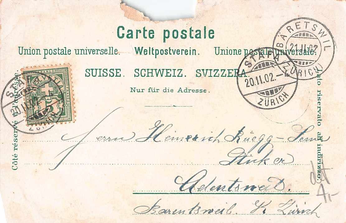 Cartoline postali: Schöne Ansichtskarte Stäfa ZH 1902 Zürich – Usato da Winterthur venduto da SchatzchischtliWinti 1